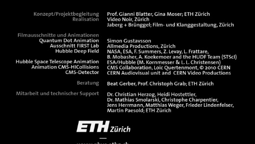 Impressum Image Video Departement Physik der ETH Zürich